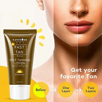 

Lanthome 50ml Shine Brown Premium Tanning Cream Natural Fast Body Bronzer Self Sun Tanner Enhance Lotion Skin Care Darken