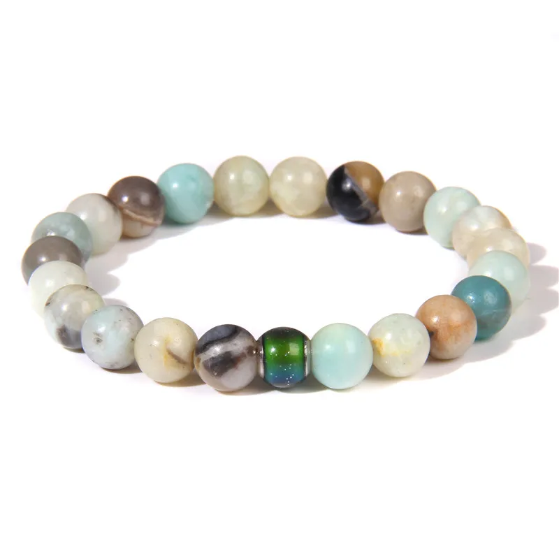Changing Color Bracelet Fashion Natural Stone Beads Bracelets For Women Men Mood Emotion Feeling Temperature Jewelry Wholesale