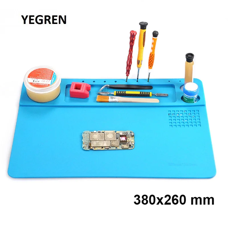 

Dedicated Repairing Workbench Silicone Pad Insulation Plate Multi-material Placement Mat Mobile Phone Repairing Stage 380x260 mm