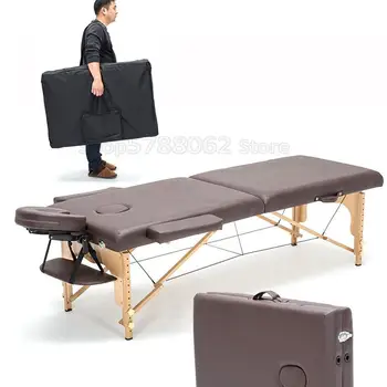 

Professional Portable Spa Massage Tables Adjustable with Carrying Bag Salon Furniture Wooden Folding Bed Beauty Massage Table