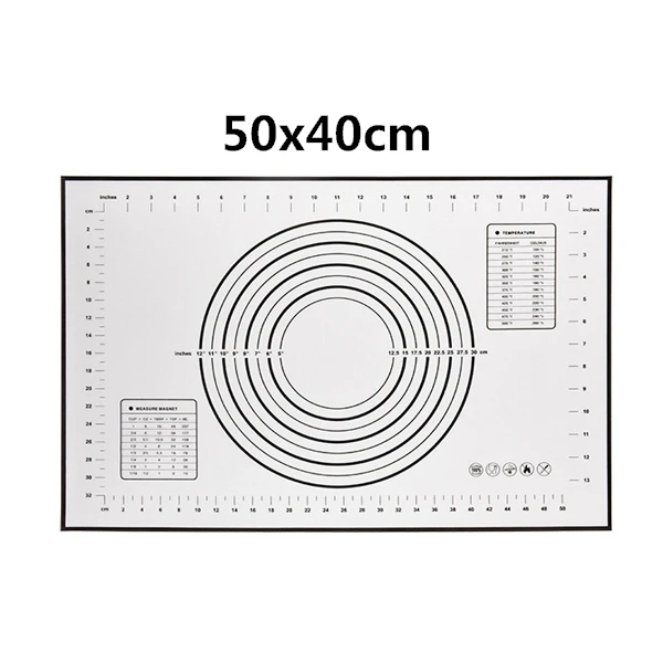black-50-40 Ex-Big складной антипригарный силиконовый коврик для выпечки, разминающий тесто, коврик для выпечки, внутренний вкладыш, кухонные инструменты для приготовления пищи, 60 см* 80 см - Цвет: black-50-40