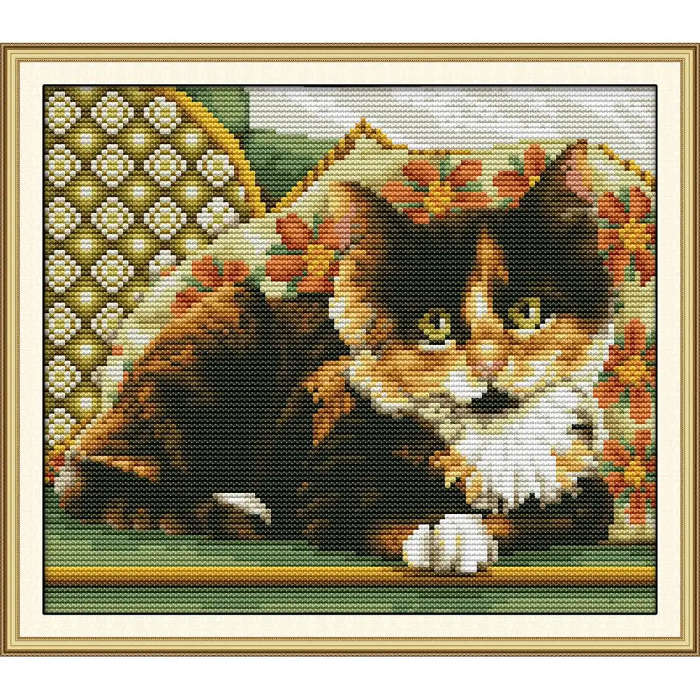 Joy Sunday Kitten 2 китайские наборы для вышивки крестиком экологический хлопок чистый
