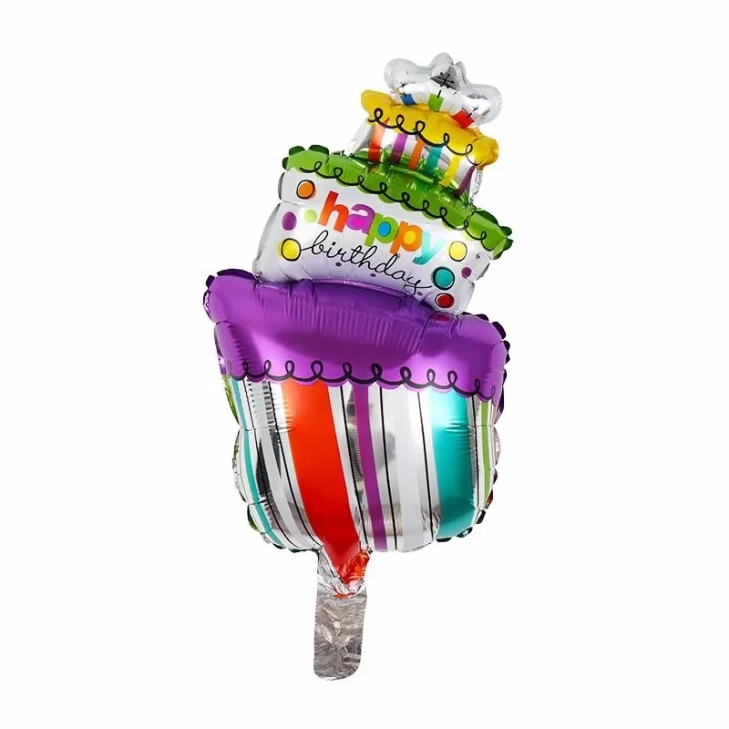 10 шт./упак. мини торт ко дню рождения с конфетами в виде короны с темой С Днем Рождения вечерние воздушные шары для украшения Baby Shower Фольга воздушный шар - Цвет: as picture