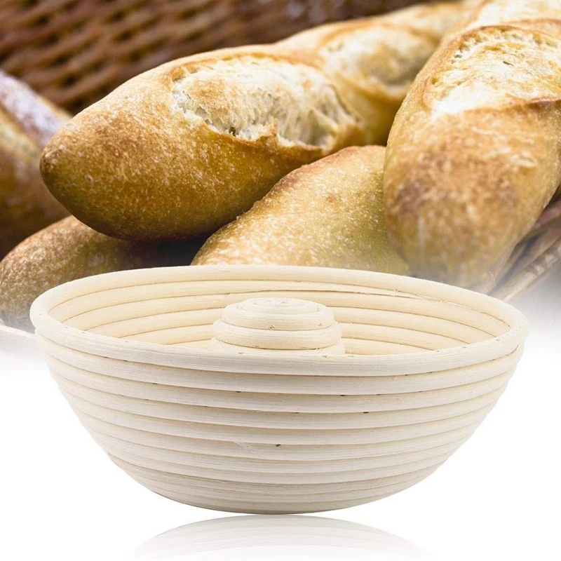 Fashion-Bread Proof Basket Hollow Handmade Bread Basket Craft Rattan Basket Bread Basket Baking Tools Rise Round Crispy Toast Br
