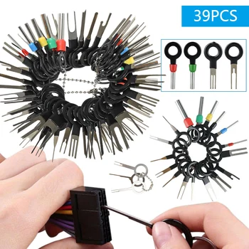 

39Pcs Car Electrical Wiring Crimp Connector Pin Extractor Puller Terminal Kit Wire Terminal Removal Tool