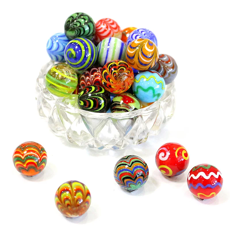 Handmade 25mm Colorful Murano Glass Marbles for Home Decor and Kids' Play