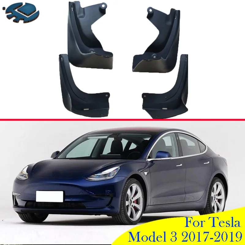Для Tesla модель 3 2017 2018 2019 автомобильные аксессуары Брызговики крыло комплект