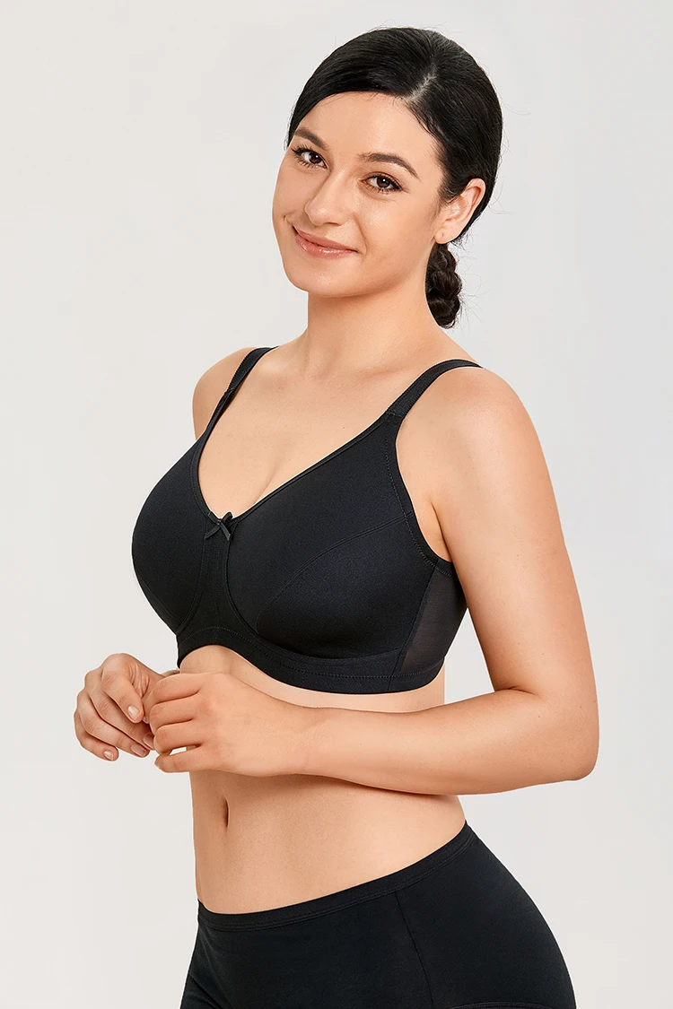 LAUDINE Women's Mastectomy Bras Full Coverage Wire-Free Pockets Bra