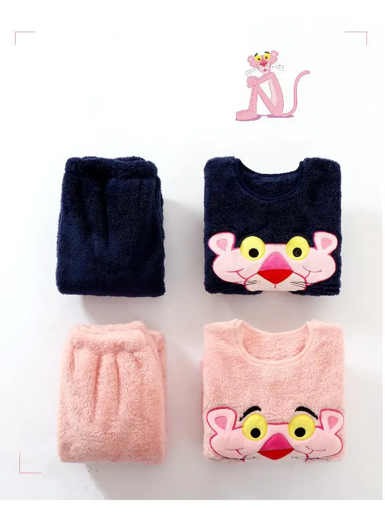 best cotton nightgowns	 Kids Pajamas Set Winter Fannel Warm Boys Girls Homewear Clothes Cartoon Pink Panther Kid Night Wear Suit Cute Family Pajamas pajama sets affordable	