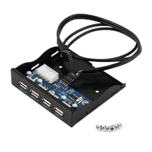 3.5in Floppy Bay Front Panel 4 Ports USB HUB 2.0 Expansion Adapter Connector HA For Computer