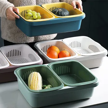 

Kitchen Folding Filte Household foldable Chopping Mildew Multifunctional Vegetable Fruit Washing Drain Storage Basket Fruit