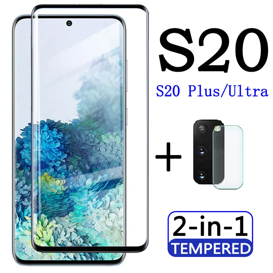 2 в 1 Защитное стекло для Samsung Galaxy s20 s20plus s20ultra защитная пленка объектива камеры