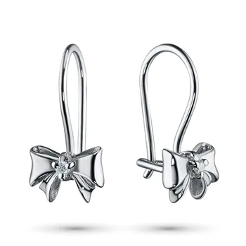 

Silver earrings with diamonds e0601sg07171400
