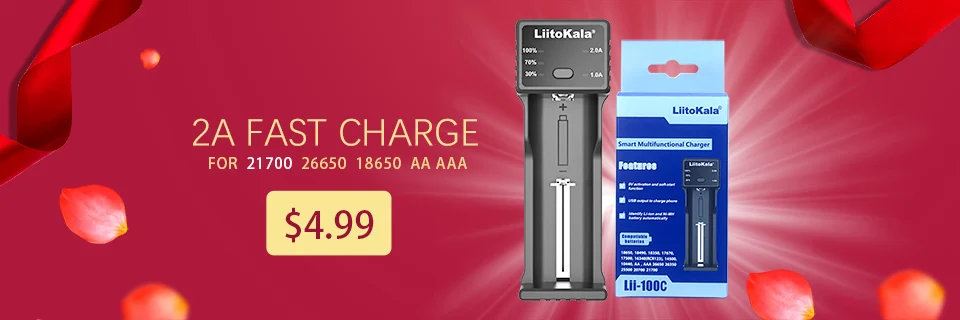 LiitoKala Lii-S8 Lii-PD4 Li-ion 3.7V NiMH 1.2V Li-FePO4 3.2V IMR 3.8V for 18650 26650 21700 26700 18350 AA AAA Battery Charger