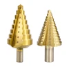 Hampton 1pc HSS 4-12 4-20 4-32 5-35 10-45 Titanium Coated Step Drill Bit For Wood Hole Cutter Triangle Shank Core Drill Bit ► Photo 3/6