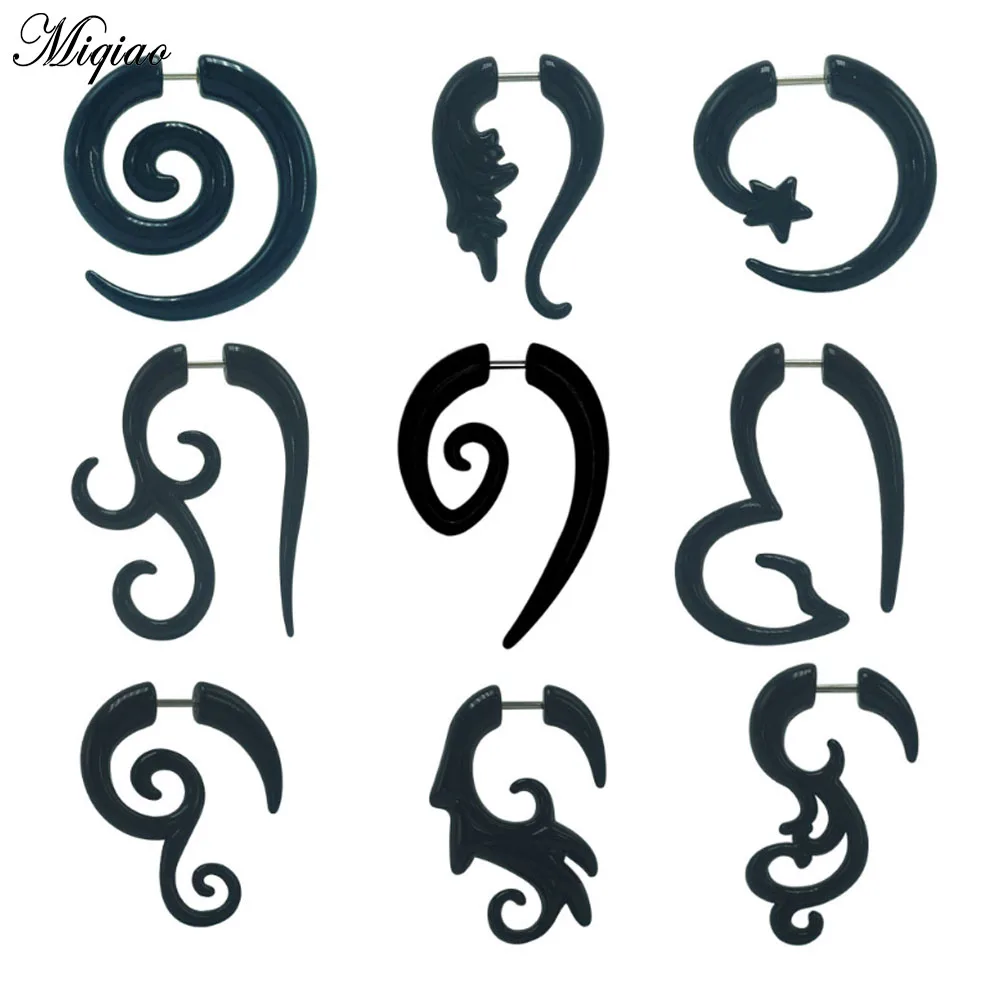 

Miqiao 2pc New Acrylic Fake Expansion Stick Cheater Twist Spiral Ear Taper Gauges Body Piercing Jewelry