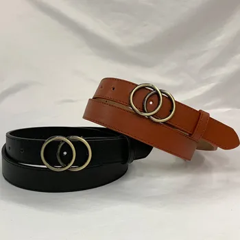 

Ladies Fashion Belt Belt Round Pin Buckle Casual Adjustable Belt Jeans Student Female Belt