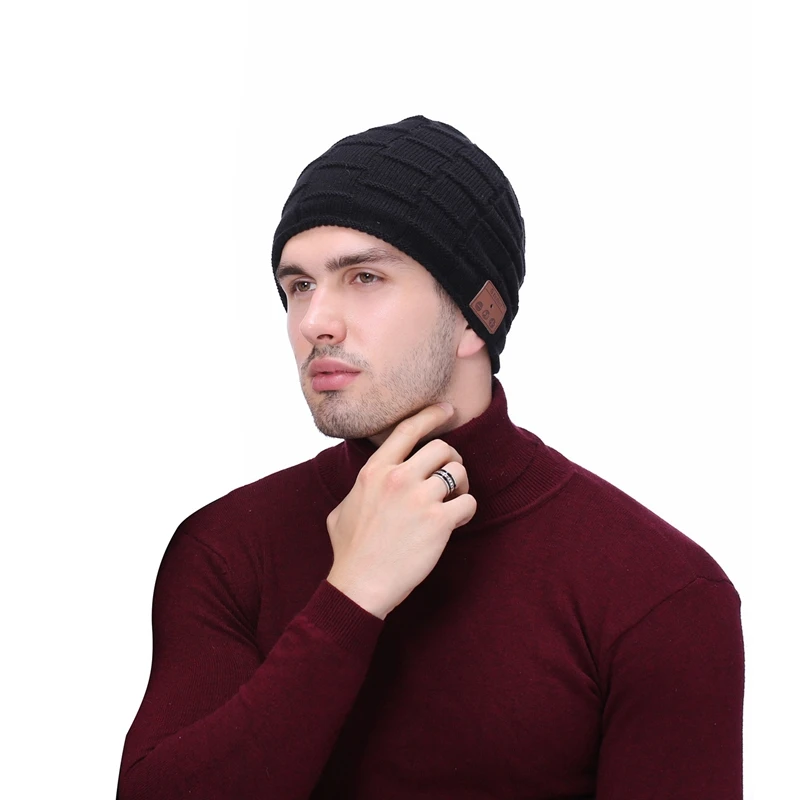 Solid Warm Beanie 20KHZ 10M 180Mah Wireless 32 Unisex Hat 2 Knitted Hat Soft Earphone 20 V4 Ohms 95DB Bluetooth
