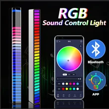 

Colorful Voice Control Light USB/Rechargeable Battery APP Control 32LED Voice Control LED Pickup Light Car Atmosphere Light