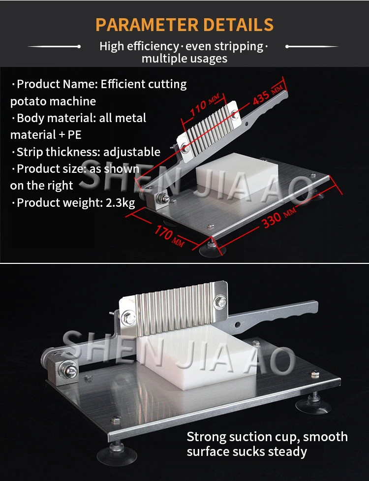 Manual Wave Spike Potato Machine Stainless Steel Cutting French Strip Cutters Ar