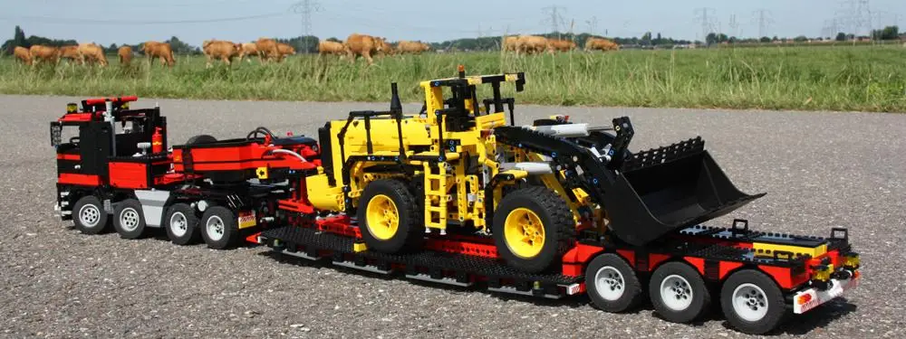 Строительный блок ing Technology MOC грузовик каретка 8x4 со съемным погрузчиком