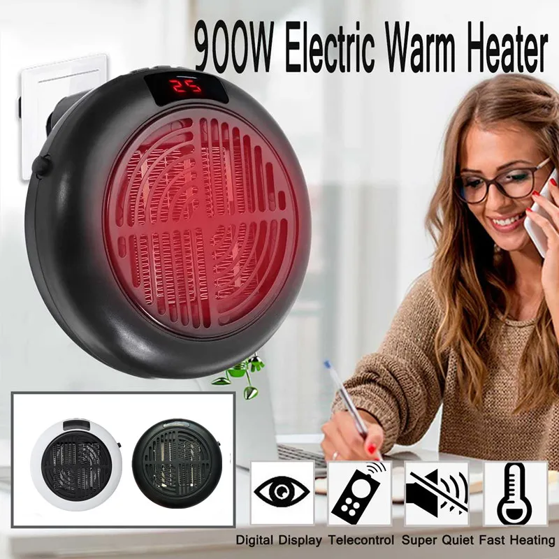 Mini Portable Electric Space Heater Desktop Heating Warm Air For Home Office Radiator Warmer Fan Remote Heat Thermostat | Бытовая