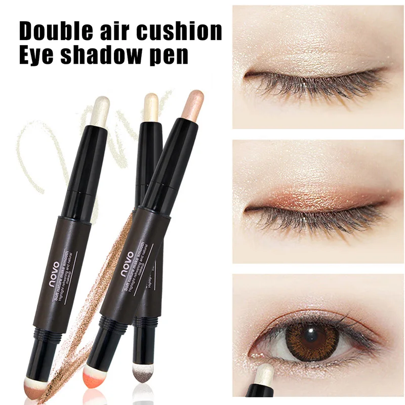

NOVO 3D Eyeshadow Pen Air Cushion Double End Long Lasting Glitter Matte Cosmetics MH88