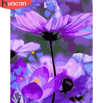

HUACAN Paint By Number Flower DIY Pictures By Numbers Flowers Kits Hand Painted Painting Art Drawing On Canvas Gift Home Decor