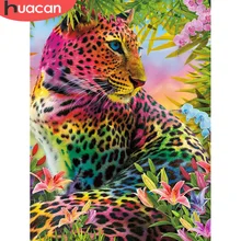 HUACAN 5d алмазная картина Полная площадь Алмазная вышивка леопард распродажа мозаика картина стразы, домашнее украшение