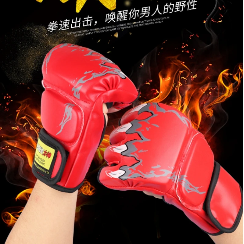 

Taekwondo Kyokushin Karate Kick Boxing Gloves Men Women Half Finger Boxing Fitness Training Guantes De Boxeo Sandbag Hand Punching Mittens Weight lifting Gloves