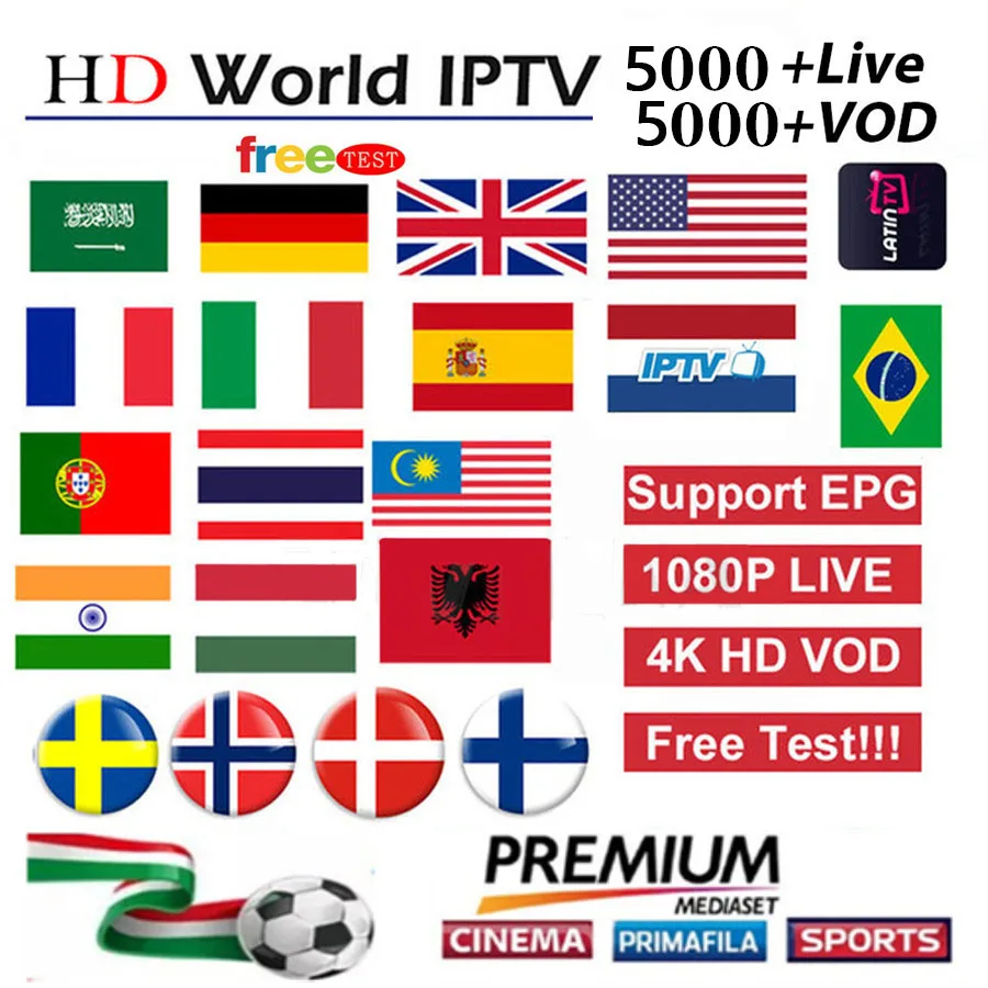 

5000+ LiveEurope IPTV Subscription France Spain UK German Arabic Dutch Sweden French Poland Portugal Smart TV IPTV M3U