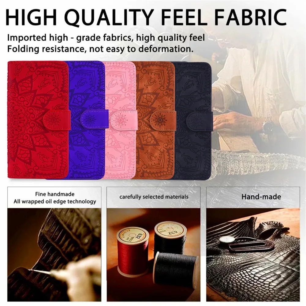 Mandala Flower Flip Case For Samsung Galaxy S8 + S9 S10E S20 S21 FE Note 10 Plus Note 20 Ultra Leather Wallet Cover Phone Coque