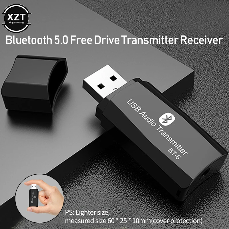 

USB Bluetooth 5.0 Adapter Dongle For PC Aux 2in1 3.5mm Audio Stereo Speaker Music Wireless Receiver Transmitter Drive Free