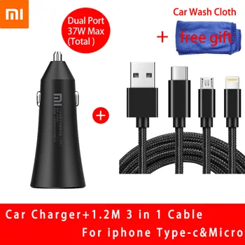 

Original Xiaomi Car Charger 37W Quick Charge Mi Metal Casing Dual USB For Mobile iPhone Samsung Huawei Xiaomi Tablet Fast Charge