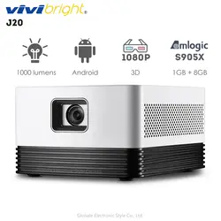 Vivibright J20 DLP проектор для домашнего Театр развлечения FHD 1080P Поддержка 4K 1000 Ansi люмен с Android OS, мультимедийный проигрыватель