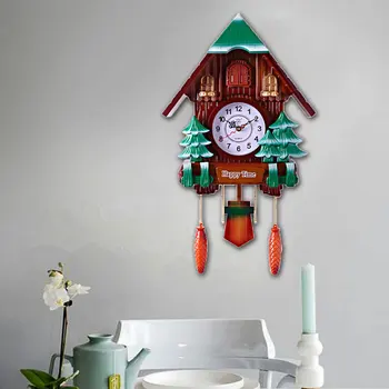 

Vintage Cuckoo Wall Clock, Intelligent Tell Time Alarm Clock Decorative Clock for Living Room /Bedroom