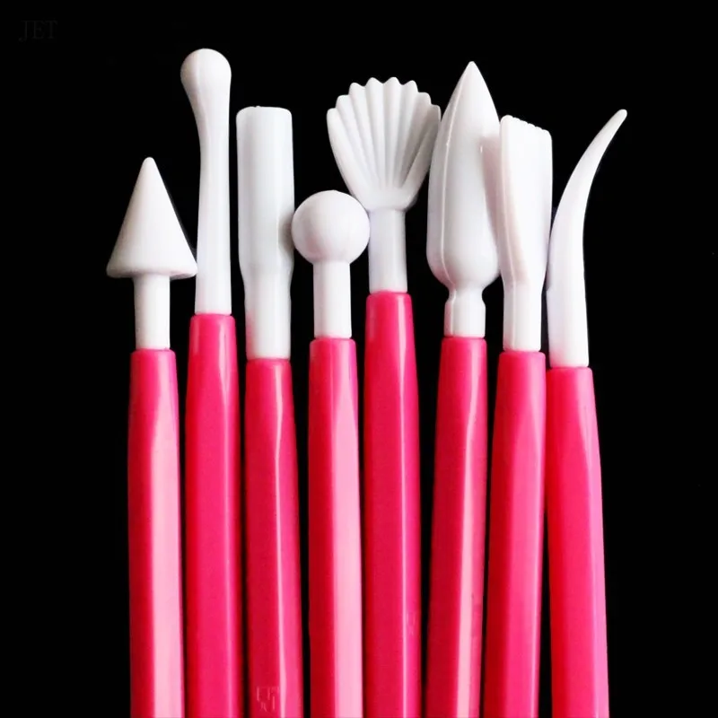 

Fondant Cake Decorating Flower Sugar Craft Modelling Tools Clay Fondant Cake Decorating Tool 8pcs/Lot 16 Patterns