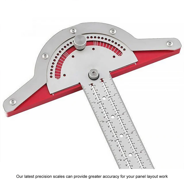 1pc Règle De Bord De Menuisier En Forme De T Protracteur Règle De Menuiserie  Calibre Réglable Outil De Mesure De Scribing 10in / 15in / 20in