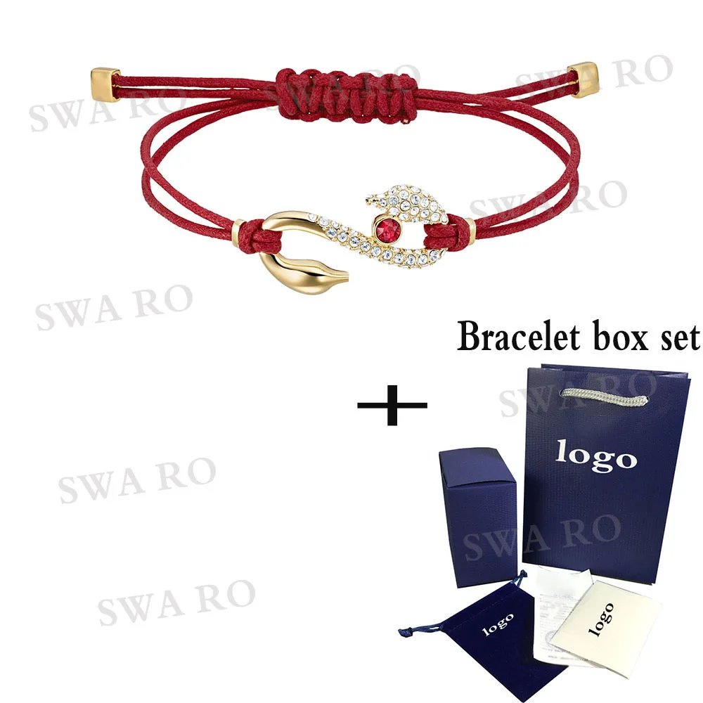 

SWA RO 2019 Fashion New Power Collection Hook Bracelet Red Woven Rope Gold S-hook Symbol Crystal Female Romantic Bracelet