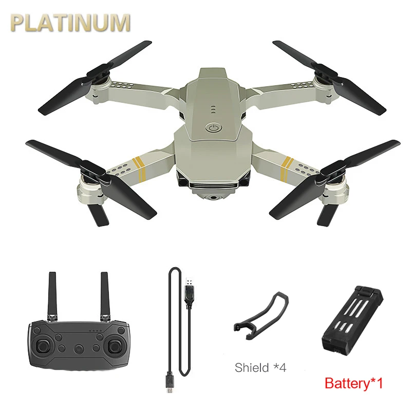 E58 Дрон Wifi Fpv Rc складной Квадрокоптер модель автомобиля игрушка широкоугольная камера фото пульт дистанционного управления игрушка для детей - Цвет: platinum-Nocamera 1B