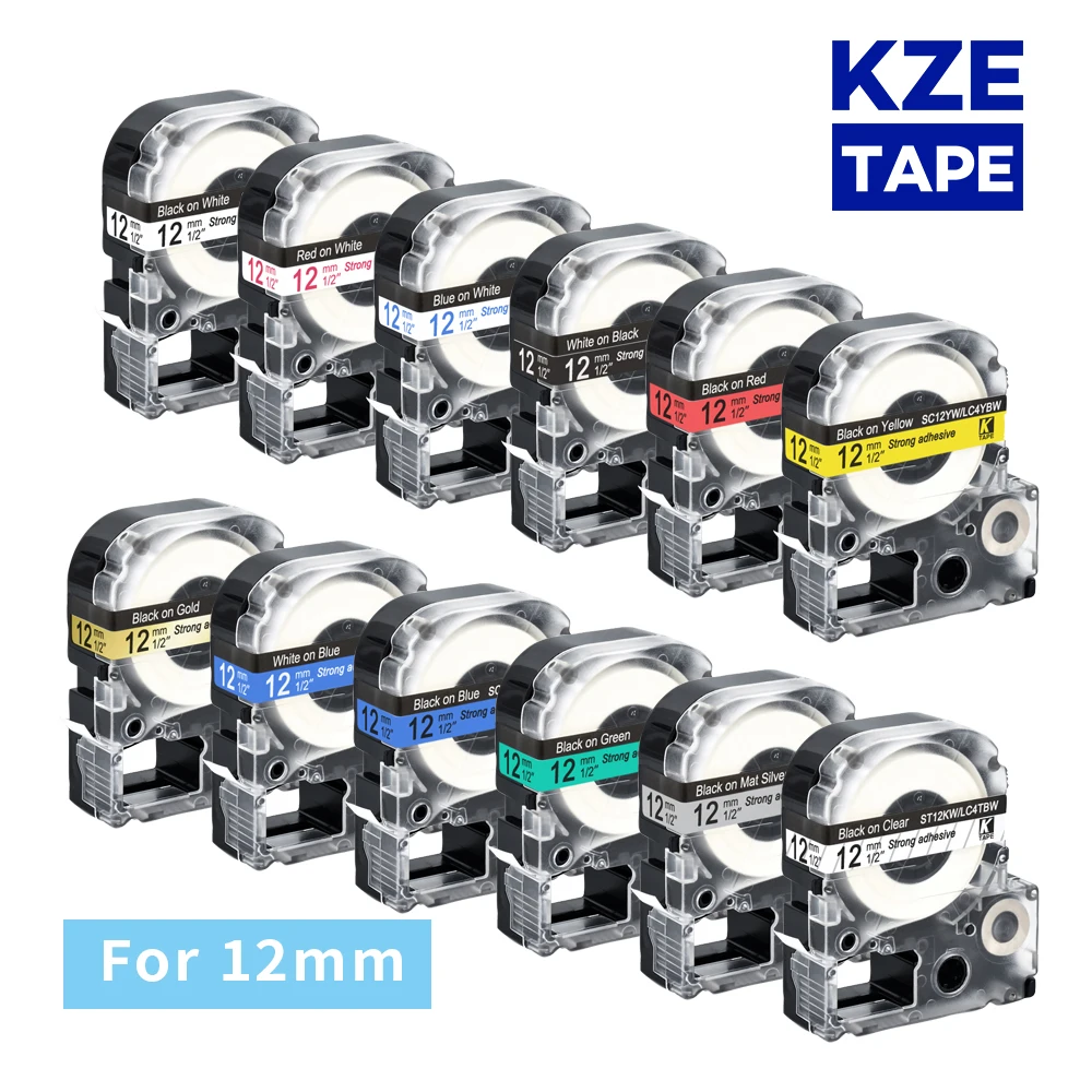 12mm 1pcs Multicolor SS12KW SC12YW SC12RW SD12K ST12KW Label Tapes for ...