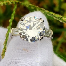 Solitaire Promise кольцо круглой огранки 5ct AAAAA cz 925 пробы серебро обручальное кольцо кольца для мужчин и женщин ювелирные изделия