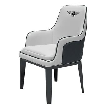 

Nordic style dining chair light luxury post-modern hotel negotiation chair leisure simple home solid wood armchair