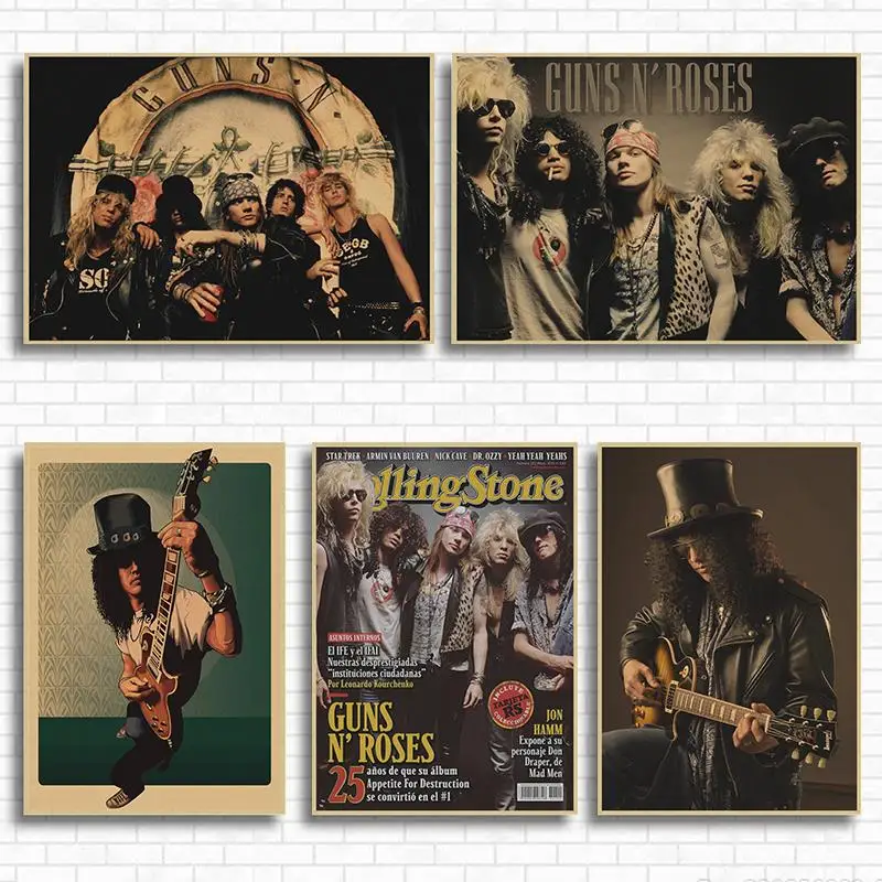Крафт-бумага The Guns N' Roses Gnr плакат ретро рокеры декоративная живопись плакаты