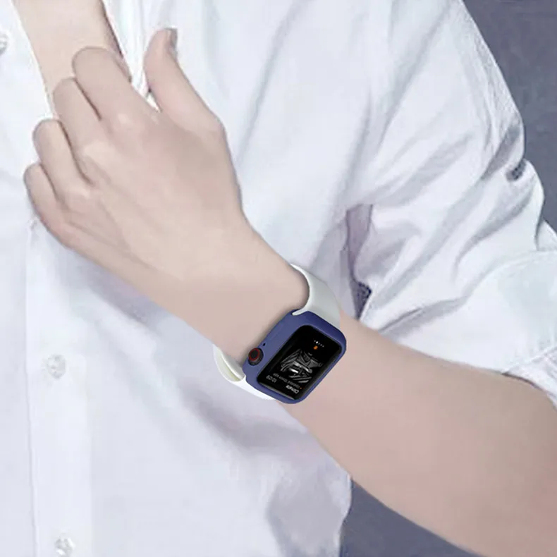 Чехол для Apple Watch band 44 мм 40 мм мягкий силиконовый чехол iwatch5 4 3 band 42 мм 38 мм Чехол ударопрочный универсальный чехол