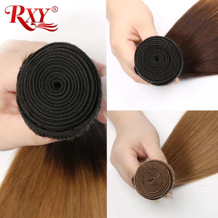 RXY прямые волосы пряди бразильских волос с эффектом деграде(переход от пряди#27#1B/27#1B/4/27 пряди натуральные кудрявые пучки волос Волосы remy м Retio
