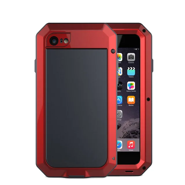 Сверхмощный чехол для iPhone XS Max X 8 7 6 6S Plus Doom металлический противоударный бронированный чехол для samsung Galaxy S9 S8 Plus S7 S6 Note 9 8 - Цвет: Красный