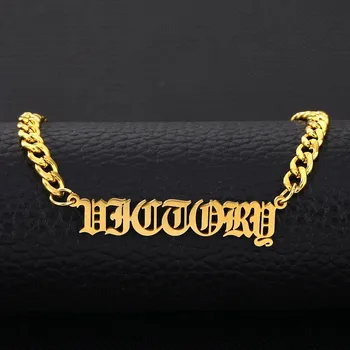 

Personalized Custom Name Necklaces for Men Women 5mm Cuban Chain Stainless Steel Jewelry Gold Silver Plated Nameplate Necklace