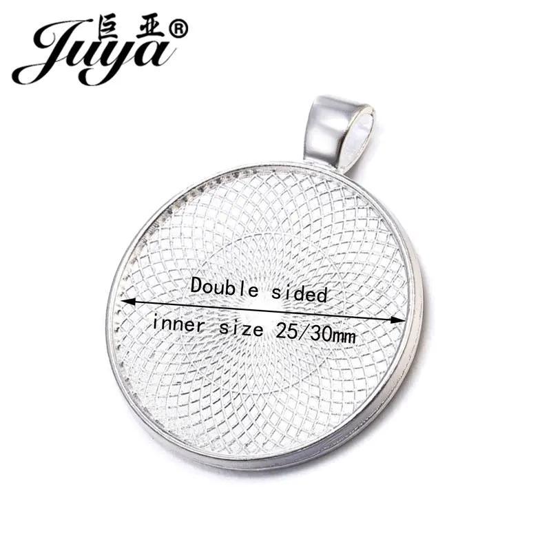 50PCS Double Sided Pendant Cabochon Base 25/30mm High Quality