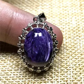 

Real Natural Purple Charoite Pendant For Women Lady Men Crystal 16x12mm Beads Egg Shape Necklace Gemstone Fashion Jewelry AAAAA
